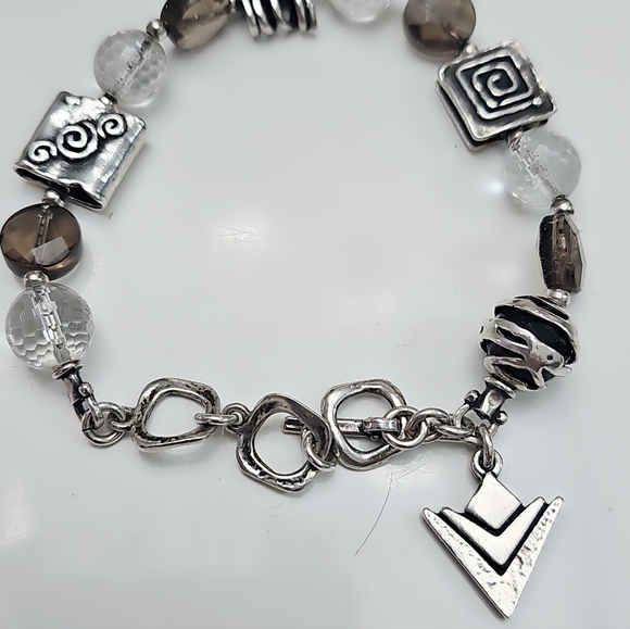 Silpada Sterling Silver  Beaded Bracelet with Charms - Picture 2 of 3